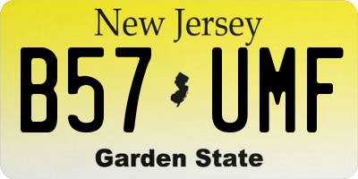 NJ license plate B57UMF