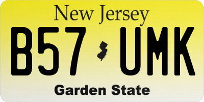 NJ license plate B57UMK