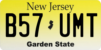 NJ license plate B57UMT