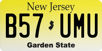 NJ license plate B57UMU