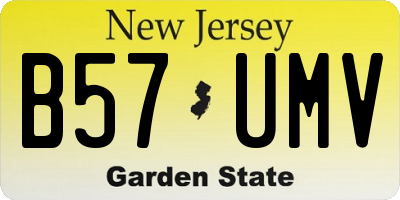 NJ license plate B57UMV