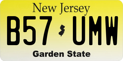 NJ license plate B57UMW