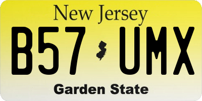 NJ license plate B57UMX