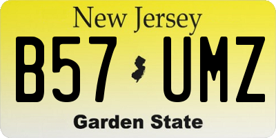 NJ license plate B57UMZ