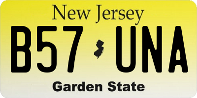 NJ license plate B57UNA