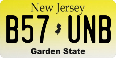 NJ license plate B57UNB