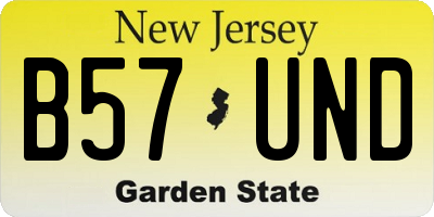 NJ license plate B57UND