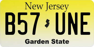 NJ license plate B57UNE