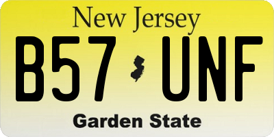 NJ license plate B57UNF