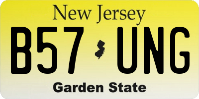 NJ license plate B57UNG