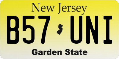 NJ license plate B57UNI