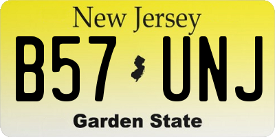 NJ license plate B57UNJ