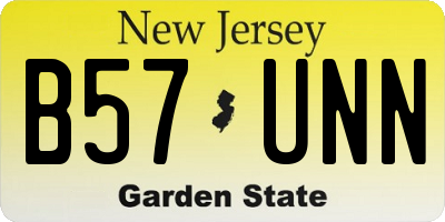 NJ license plate B57UNN