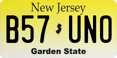NJ license plate B57UNO
