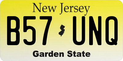 NJ license plate B57UNQ