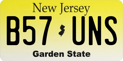 NJ license plate B57UNS