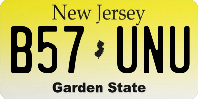 NJ license plate B57UNU