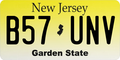 NJ license plate B57UNV