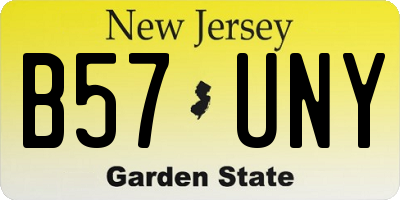 NJ license plate B57UNY