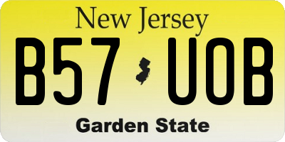 NJ license plate B57UOB