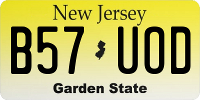 NJ license plate B57UOD