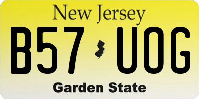 NJ license plate B57UOG