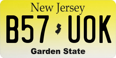 NJ license plate B57UOK
