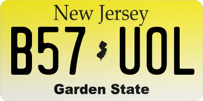 NJ license plate B57UOL