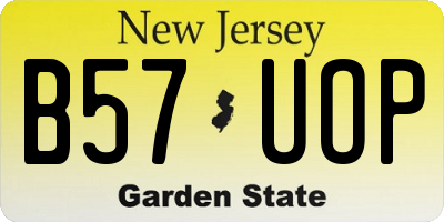 NJ license plate B57UOP