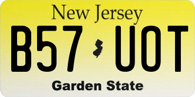 NJ license plate B57UOT