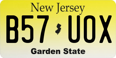 NJ license plate B57UOX