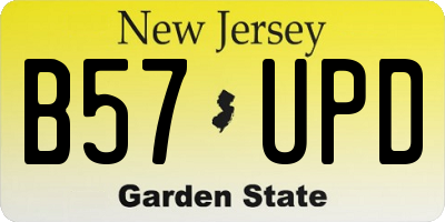NJ license plate B57UPD