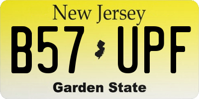 NJ license plate B57UPF