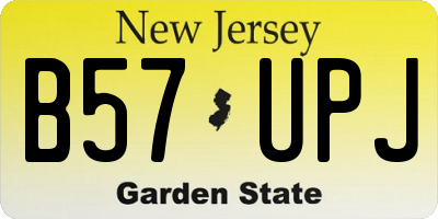 NJ license plate B57UPJ