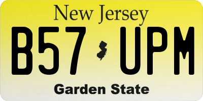NJ license plate B57UPM