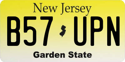 NJ license plate B57UPN