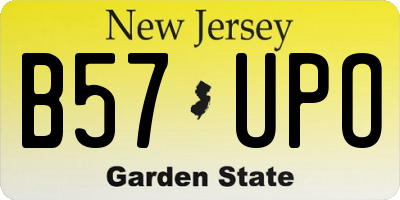 NJ license plate B57UPO