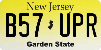 NJ license plate B57UPR