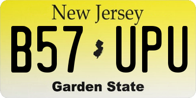NJ license plate B57UPU