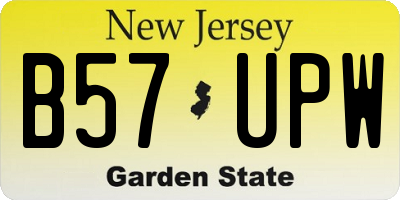 NJ license plate B57UPW