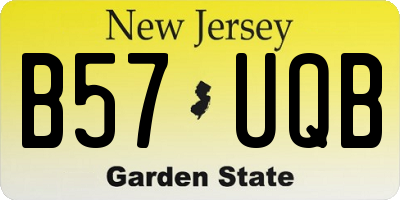 NJ license plate B57UQB