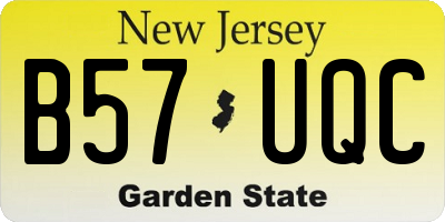 NJ license plate B57UQC