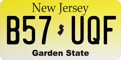 NJ license plate B57UQF