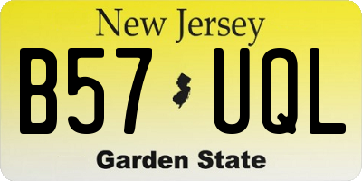 NJ license plate B57UQL