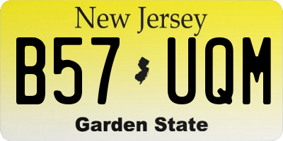 NJ license plate B57UQM