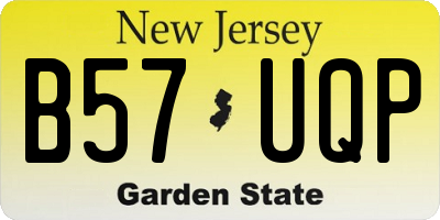 NJ license plate B57UQP