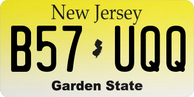 NJ license plate B57UQQ