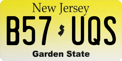 NJ license plate B57UQS