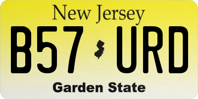 NJ license plate B57URD