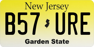NJ license plate B57URE